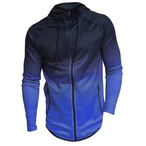Men’s black and blue zip up hoodie